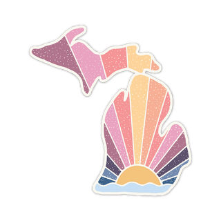 Rainbow Sunset Michigan Sticker-Stickers-Stuck on Michigan-Summit Lane Boutique, Women's Apparel and Gifts located in Grand Rapids, MI