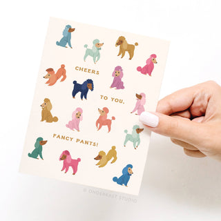 Cheers to You Fancy Pants Poodles Greeting Card-Greeting Cards-Onderkast Studio-Summit Lane Boutique, Women's Apparel and Gifts located in Grand Rapids, MI