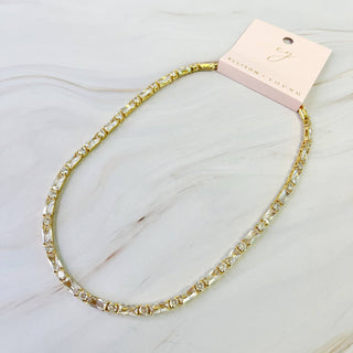 Mixed Shape Sparkle Tennis Necklace-Necklaces-Ellison+Young-Summit Lane Boutique, Women's Apparel and Gifts located in Grand Rapids, MI
