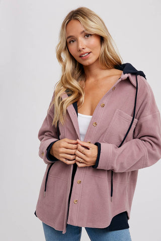 Lindsey Fleece Hoodie Shacket-Jackets-Bluivy-Summit Lane Boutique, Women's Apparel and Gifts located in Grand Rapids, MI