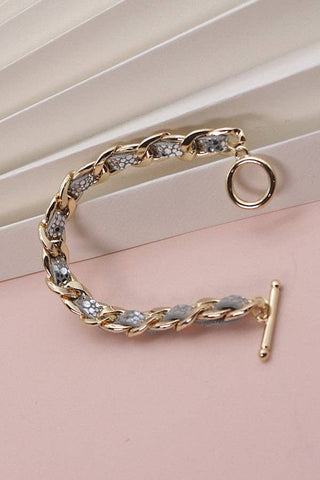 Faux Leather Chain Bracelet-Bracelets-JOSSLYN by Wall to Wall-Summit Lane Boutique, Women's Apparel and Gifts located in Grand Rapids, MI