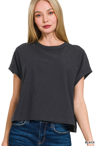 Dora Boxy Tee-Short Sleeves-Zenana-Summit Lane Boutique, Women's Apparel and Gifts located in Grand Rapids, MI
