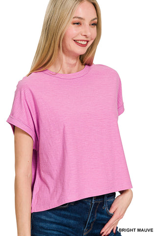 Dora Boxy Tee-Short Sleeves-Zenana-Summit Lane Boutique, Women's Apparel and Gifts located in Grand Rapids, MI