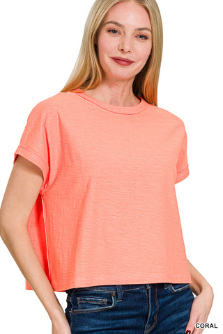 Dora Boxy Tee-Short Sleeves-Zenana-Summit Lane Boutique, Women's Apparel and Gifts located in Grand Rapids, MI