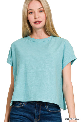 Dora Boxy Tee-Short Sleeves-Zenana-Summit Lane Boutique, Women's Apparel and Gifts located in Grand Rapids, MI