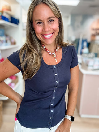 Kellie Top-Short Sleeves-Thread & Supply-Summit Lane Boutique, Women's Apparel and Gifts located in Grand Rapids, MI