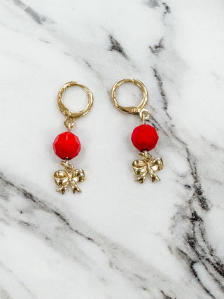 Bow Dangle Huggie-Earrings-Erin Michelle-Summit Lane Boutique, Women's Apparel and Gifts located in Grand Rapids, MI