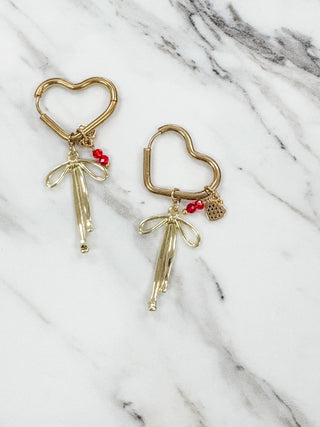 Heart Charm Drop Earrings-Earrings-Erin Michelle-Summit Lane Boutique, Women's Apparel and Gifts located in Grand Rapids, MI