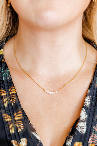 Delta Pearl Necklace-Necklaces-Linny Co-Summit Lane Boutique, Women's Apparel and Gifts located in Grand Rapids, MI