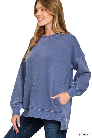 Alex Pocket Pullover-Sweatshirt-Zenana-Summit Lane Boutique, Women's Apparel and Gifts located in Grand Rapids, MI