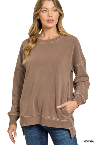 Alex Pocket Pullover-Sweatshirt-Zenana-Summit Lane Boutique, Women's Apparel and Gifts located in Grand Rapids, MI