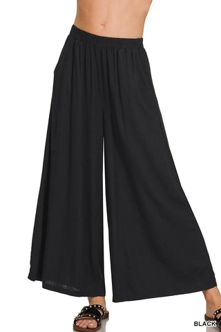 Rosemary Linen Blend Wide Leg Pants-Pants-Zenana-Summit Lane Boutique, Women's Apparel and Gifts located in Grand Rapids, MI