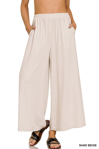 Rosemary Linen Blend Wide Leg Pants-Pants-Zenana-Summit Lane Boutique, Women's Apparel and Gifts located in Grand Rapids, MI