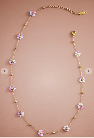 18K Non-Tarnish daisy necklace-Necklaces-Summit Lane-Summit Lane Boutique, Women's Apparel and Gifts located in Grand Rapids, MI