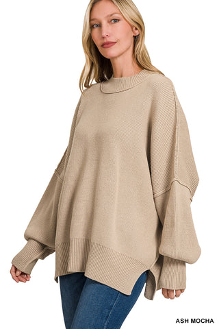 Julie Oversized Sweater-Sweaters-Zenana-Summit Lane Boutique, Women's Apparel and Gifts located in Grand Rapids, MI