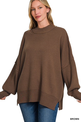 Julie Oversized Sweater-Sweaters-Zenana-Summit Lane Boutique, Women's Apparel and Gifts located in Grand Rapids, MI