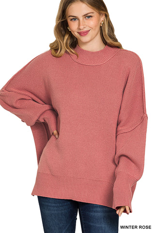 Julie Oversized Sweater-Sweaters-Zenana-Summit Lane Boutique, Women's Apparel and Gifts located in Grand Rapids, MI