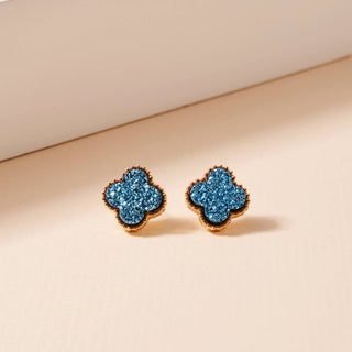 Lilla Haven Flower Druzy Stone Stud Earrings-Earrings-Frem-Summit Lane Boutique, Women's Apparel and Gifts located in Grand Rapids, MI