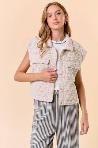 Charlie Quilted Vest-Vest-Doe and Rae-Summit Lane Boutique, Women's Apparel and Gifts located in Grand Rapids, MI