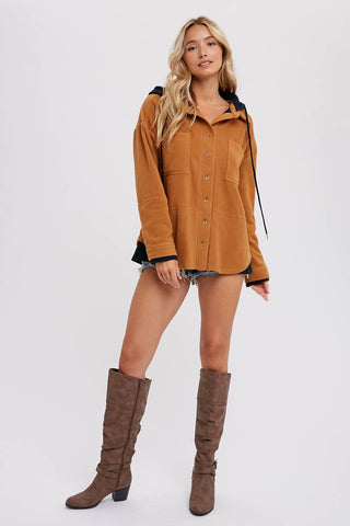 Lindsey Fleece Hoodie Shacket-Jackets-Bluivy-Summit Lane Boutique, Women's Apparel and Gifts located in Grand Rapids, MI