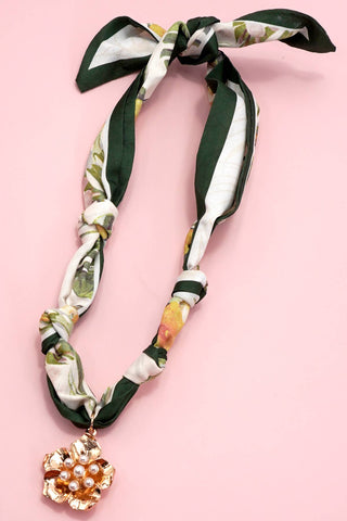 HANDMADE SCARF CHARM NECKLACE-Necklaces-JOSSLYN by wall to wall-Summit Lane Boutique, Women's Apparel and Gifts located in Grand Rapids, MI