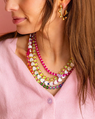 Beaded Necklace - Multi-Colored + Pink - Natalie-Necklaces-Taylor Elliott Designs-Summit Lane Boutique, Women's Apparel and Gifts located in Grand Rapids, MI