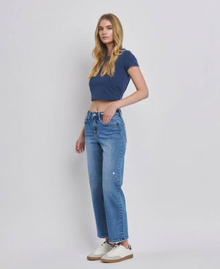 Aileeah Slim Wide Ankle-Jeans-VERVET by FLYING MONKEY-Summit Lane Boutique, Women's Apparel and Gifts located in Grand Rapids, MI