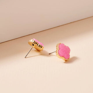 Lilla Haven Flower Druzy Stone Stud Earrings-Earrings-Frem-Summit Lane Boutique, Women's Apparel and Gifts located in Grand Rapids, MI