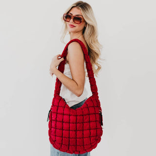 Carmen Quilted Hobo Tote Bag-Handbags-Pretty Simple-Summit Lane Boutique, Women's Apparel and Gifts located in Grand Rapids, MI