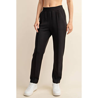 MODAL POLY SPAN SCUBA PINTUCK PANT-Lounge Pants-Rae Mode-Summit Lane Boutique, Women's Apparel and Gifts located in Grand Rapids, MI