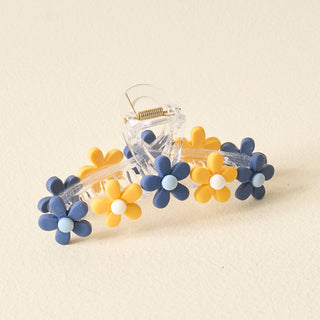 Daisy Claw Clip - Navy Yellow-Hair Accessories-The Darling Effect-Summit Lane Boutique, Women's Apparel and Gifts located in Grand Rapids, MI