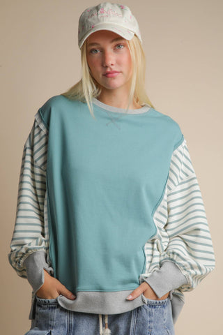 Sabrina Oversized Top-Long Sleeves-VERY J-Summit Lane Boutique, Women's Apparel and Gifts located in Grand Rapids, MI
