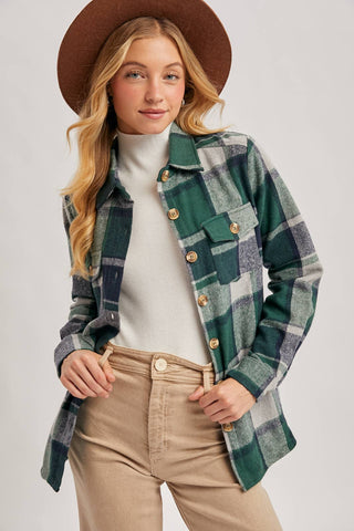 Ember Plaid Shacket-Jackets-Bluivy-Summit Lane Boutique, Women's Apparel and Gifts located in Grand Rapids, MI