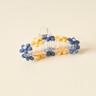 Daisy Claw Clip - Navy Yellow-Hair Accessories-The Darling Effect-Summit Lane Boutique, Women's Apparel and Gifts located in Grand Rapids, MI