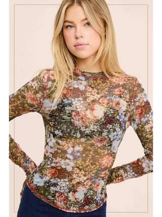 Marisol Mesh Top-Long Sleeves-La Miel-Summit Lane Boutique, Women's Apparel and Gifts located in Grand Rapids, MI