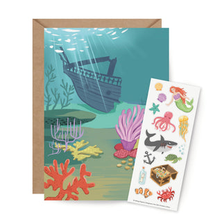 Sticker Scene Card - Under the Sea-Cards-Inklings Paperie-Summit Lane Boutique, Women's Apparel and Gifts located in Grand Rapids, MI