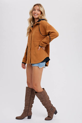 Lindsey Fleece Hoodie Shacket-Jackets-Bluivy-Summit Lane Boutique, Women's Apparel and Gifts located in Grand Rapids, MI