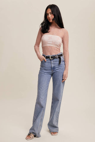 Sheer Lace Long-Sleeve Top-Long Sleeves-Listicle-Summit Lane Boutique, Women's Apparel and Gifts located in Grand Rapids, MI