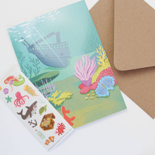Sticker Scene Card - Under the Sea-Cards-Inklings Paperie-Summit Lane Boutique, Women's Apparel and Gifts located in Grand Rapids, MI
