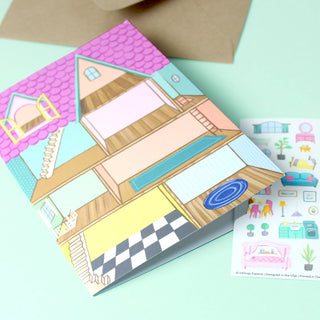 Sticker Scene Card - Dollhouse-Cards-Inklings Paperie-Summit Lane Boutique, Women's Apparel and Gifts located in Grand Rapids, MI