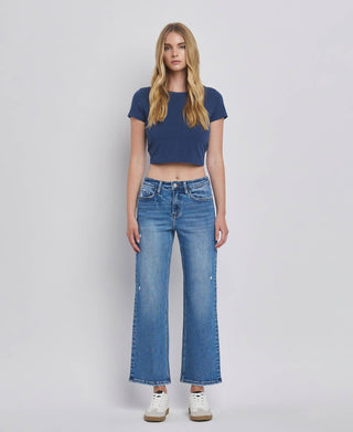 Aileeah Slim Wide Ankle-Jeans-VERVET by FLYING MONKEY-Summit Lane Boutique, Women's Apparel and Gifts located in Grand Rapids, MI