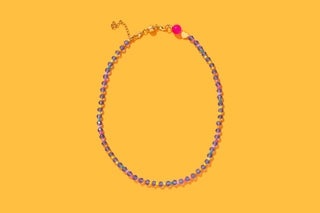 Beaded Necklace - Blue + Multi-Colored - Camille-Necklaces-Taylor Elliott Designs-Summit Lane Boutique, Women's Apparel and Gifts located in Grand Rapids, MI