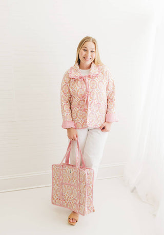 Dahlia | Large Quilted Zipper Tote Bag-Tote Bag-Heart of Grace-Summit Lane Boutique, Women's Apparel and Gifts located in Grand Rapids, MI