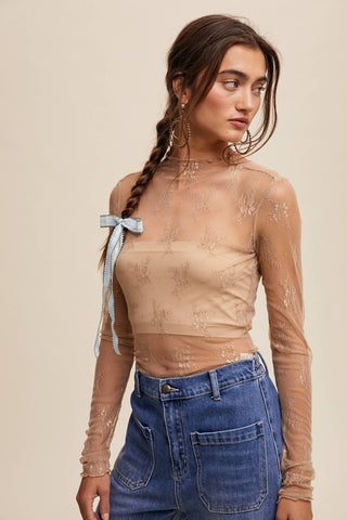 Sheer Lace Long-Sleeve Top-Long Sleeves-Listicle-Summit Lane Boutique, Women's Apparel and Gifts located in Grand Rapids, MI