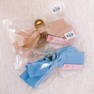 Gross Grain Bow Hair Claw clip-Hair Accessories-Ellison+Young-Summit Lane Boutique, Women's Apparel and Gifts located in Grand Rapids, MI