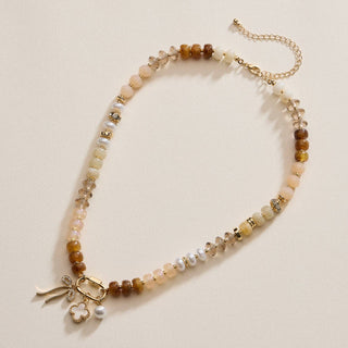 Layered Glass Bead Necklace with Trio of Charms-Necklaces-Frem-Summit Lane Boutique, Women's Apparel and Gifts located in Grand Rapids, MI