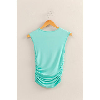 Becca Cap Sleeve Ruched Detail Top-Sleeveless-HYFVE-Summit Lane Boutique, Women's Apparel and Gifts located in Grand Rapids, MI