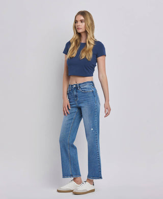 Aileeah Slim Wide Ankle-Jeans-VERVET by FLYING MONKEY-Summit Lane Boutique, Women's Apparel and Gifts located in Grand Rapids, MI