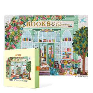 Books And Blooms 1000 Piece Puzzle-Puzzles-WerkShoppe-Summit Lane Boutique, Women's Apparel and Gifts located in Grand Rapids, MI
