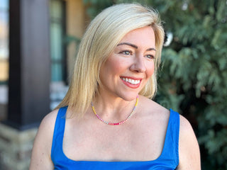 Beaded Necklace - Multi-Colored + Pink - Riley-Necklaces-Taylor Elliott Designs-Summit Lane Boutique, Women's Apparel and Gifts located in Grand Rapids, MI
